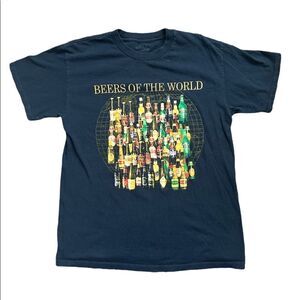 Beers of the world tee shirt mens size medium black graphic beer